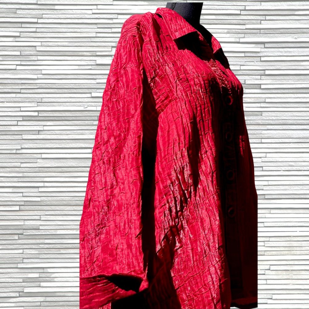 Draper's & Damon's Red Pleated Shacket 2X